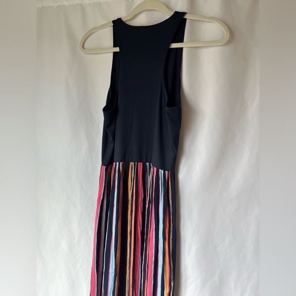 Loft Navy and multicolored stripe midi-length dress - NWOT - Picture 7 of 9